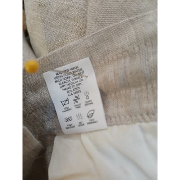 Ably Filium Activated 100% Linen Tie Elastic Waist Bermuda Pull on Shorts NWT L - Picture 14 of 14